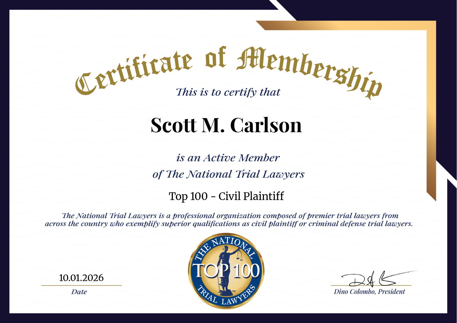 Top 100 Trial Lawyers- Scott